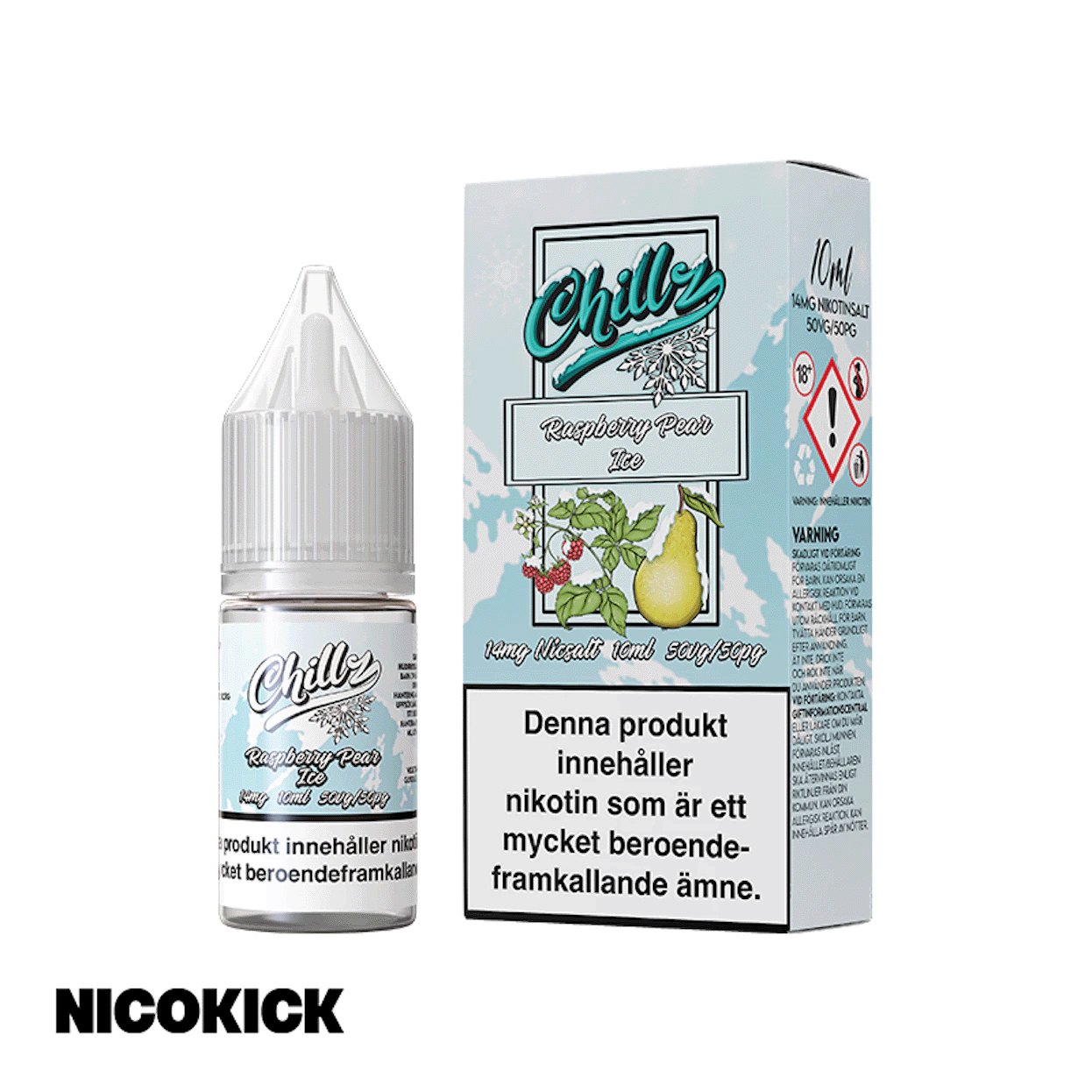 Chillz - Raspberry Pear Ice (10ml E-juice)
