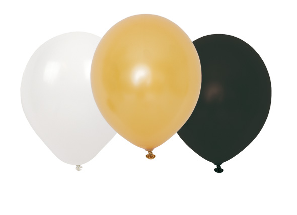 Ballonger, svart, vit, guld, Jabadabado