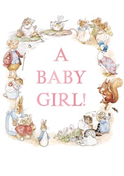 Kort med kuvert "A baby girl", 17x12 cm