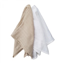 Muslin 2-pack, stone GOTS