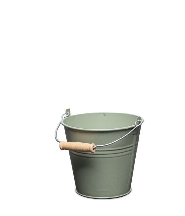 Hink i zink, grön, D13,5 cm
