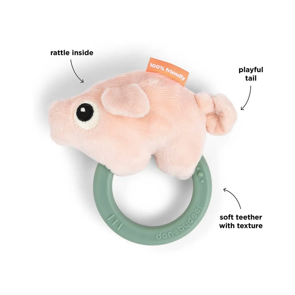 Sensory rattle w/teether Pigee