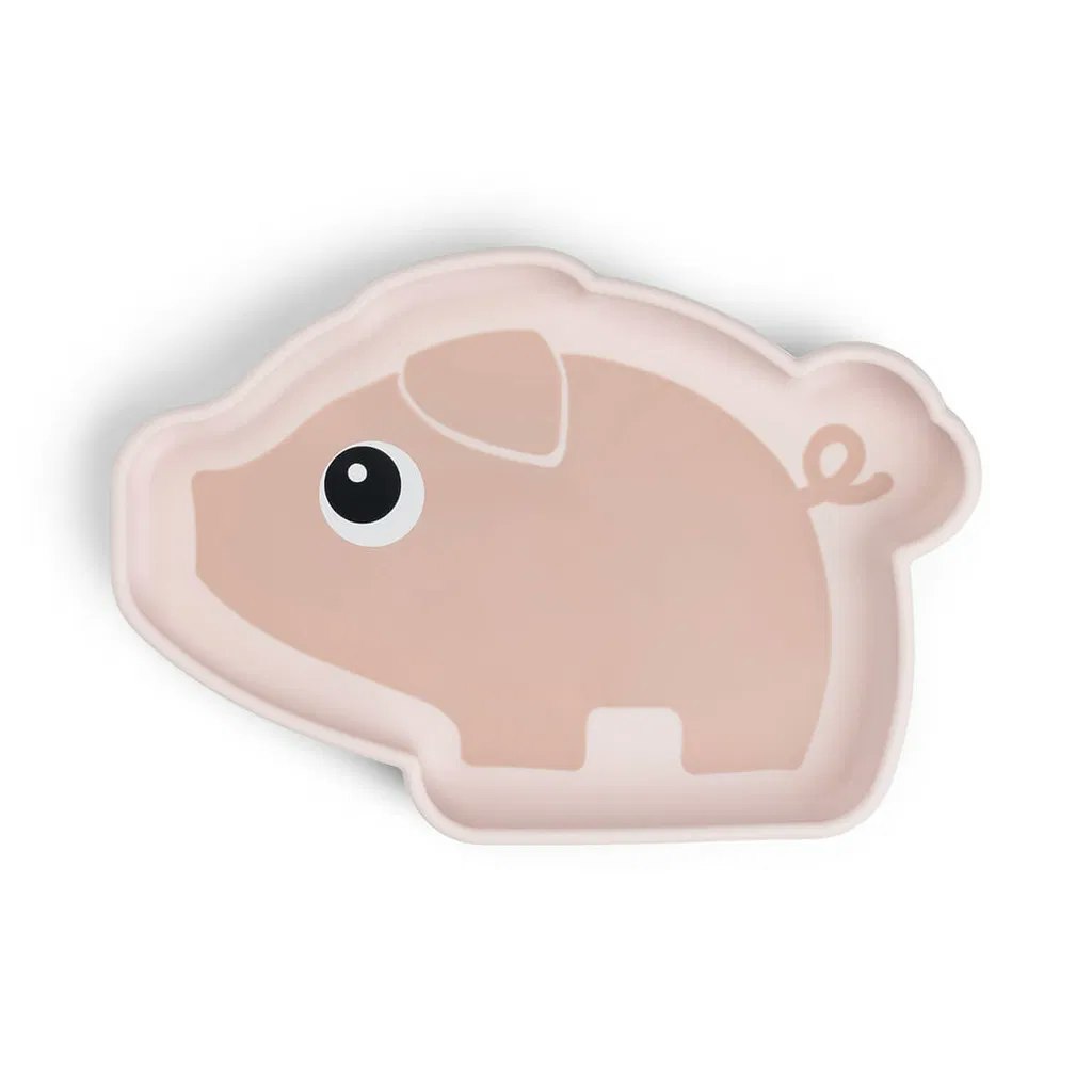 Silicone Stick&Stay plate Pigee Tiny farm