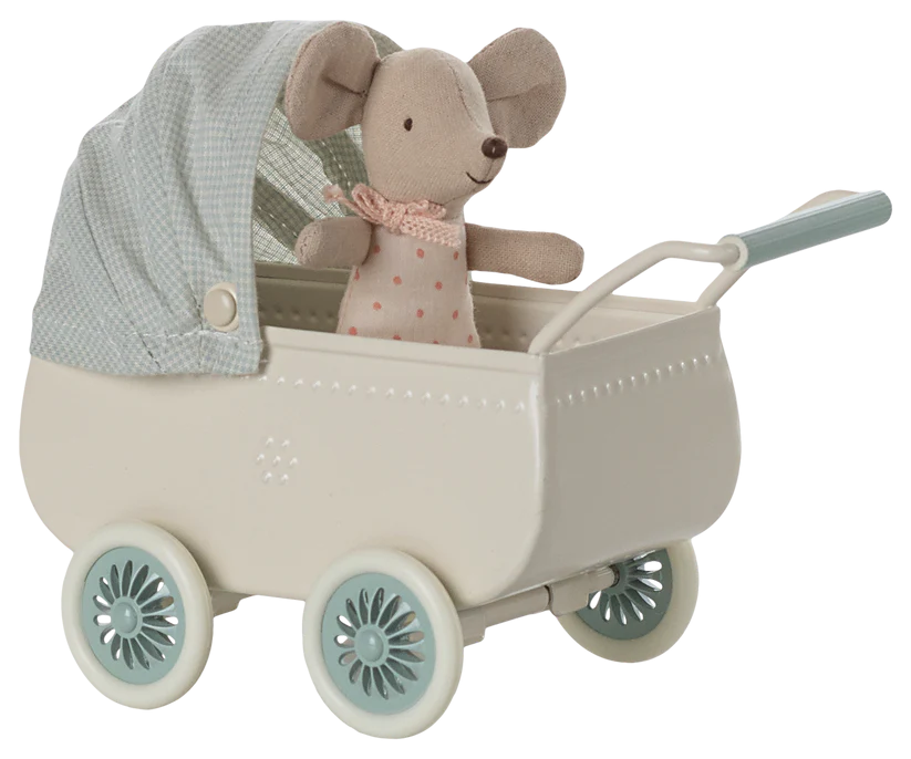 Barnvagn med babymus - Mint, Maileg