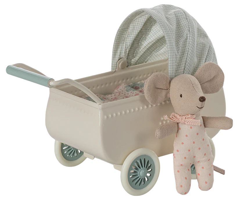 Barnvagn med babymus - Mint, Maileg