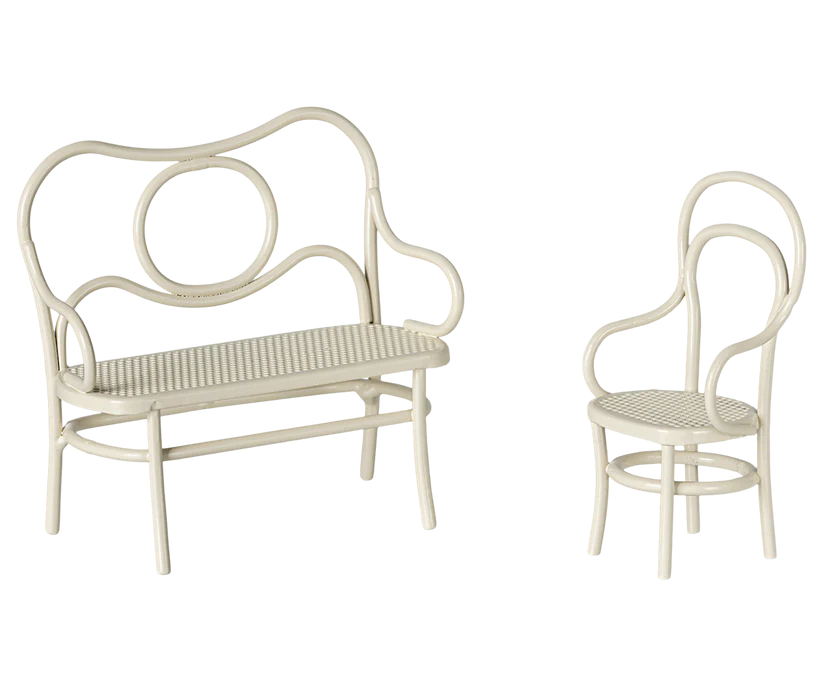 Caféset, Mus, Liten - Off white, Maileg