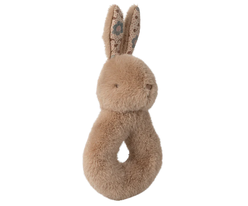 Rabbit rattle set, Cream peach, Maileg