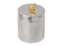 Ask i tenn, med förgylld mus på locket, från Munka Tenn