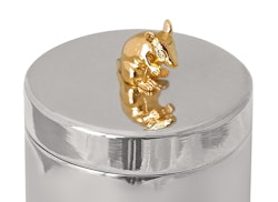 Ask i tenn, med förgylld mus på locket, från Munka Tenn