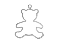 Christmas ornament - TEDDY - hand cast in pewter, stamped Munka