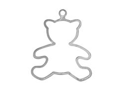 Christmas ornament - TEDDY - hand cast in pewter, stamped Munka