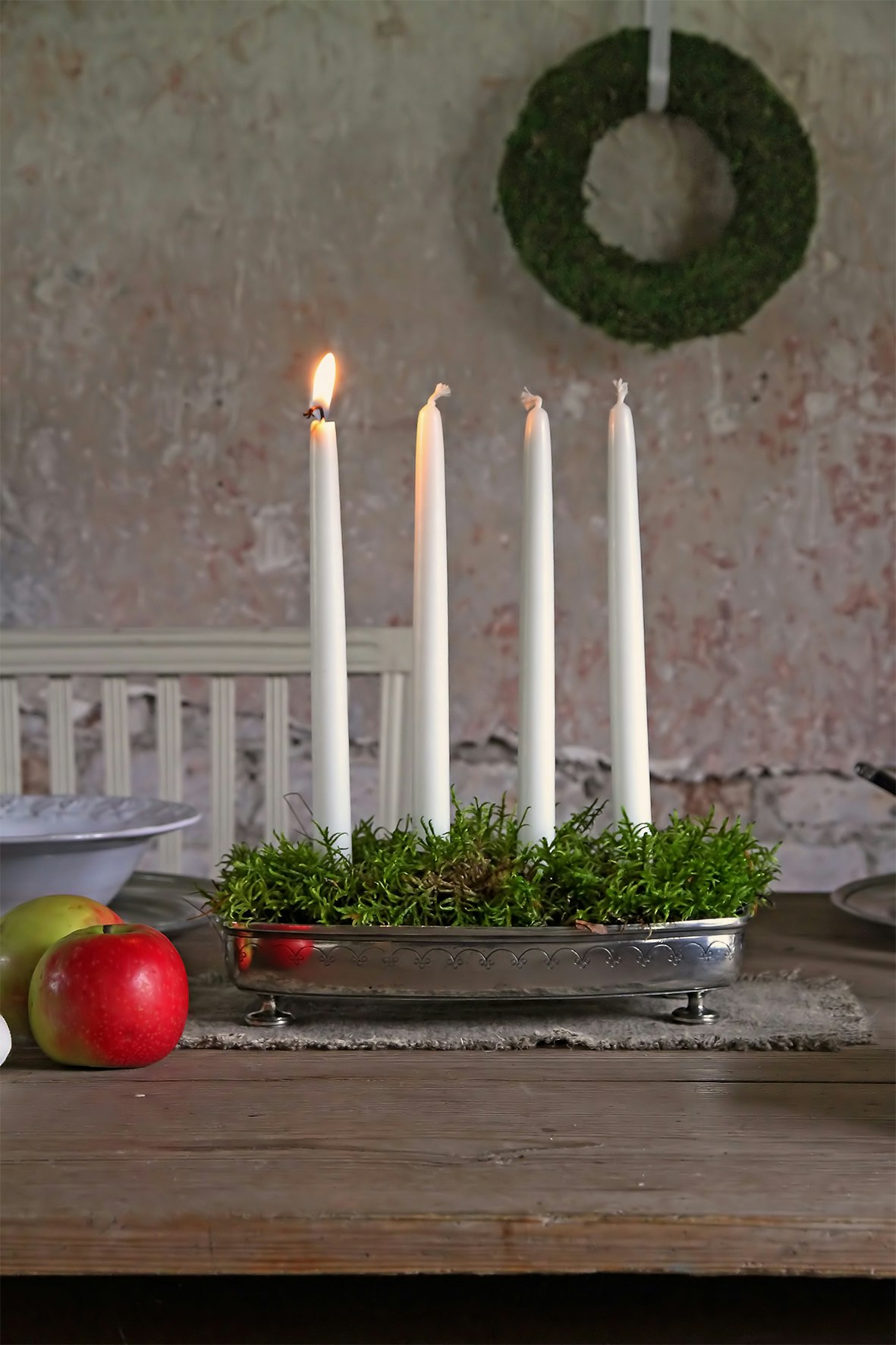 Juleboda, Advent candle holder in pewter from Munka Tenn