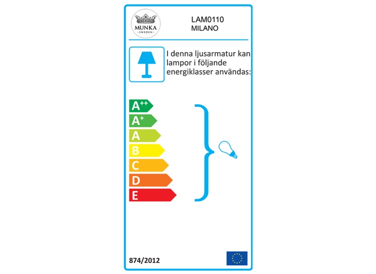 Milano, lampfot i tenn, från Munka Tenn