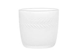 Lagerkrans, ljuslykta i frostat handgraverat glas, från Munka Tenn