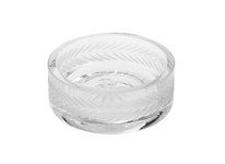 Stock wreath, hand-engraved glass salt shaker, from Munka Tenn