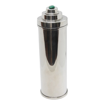 Cocktail shaker in pewter, in strict 30s-inspired design with malachite stone in the top from Munka Tenn