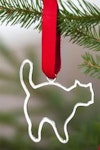 Christmas ornament - CAT - hand cast in pewter, stamped Munka