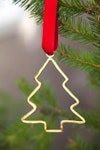 Christmas ornaments - CHRISTMAS TREE for fir tree or window hand cast in pewter and gilded, stamped Munka