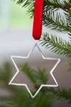 Christmas ornaments - STAR for tree or window hand cast in pewter, stamped Munka