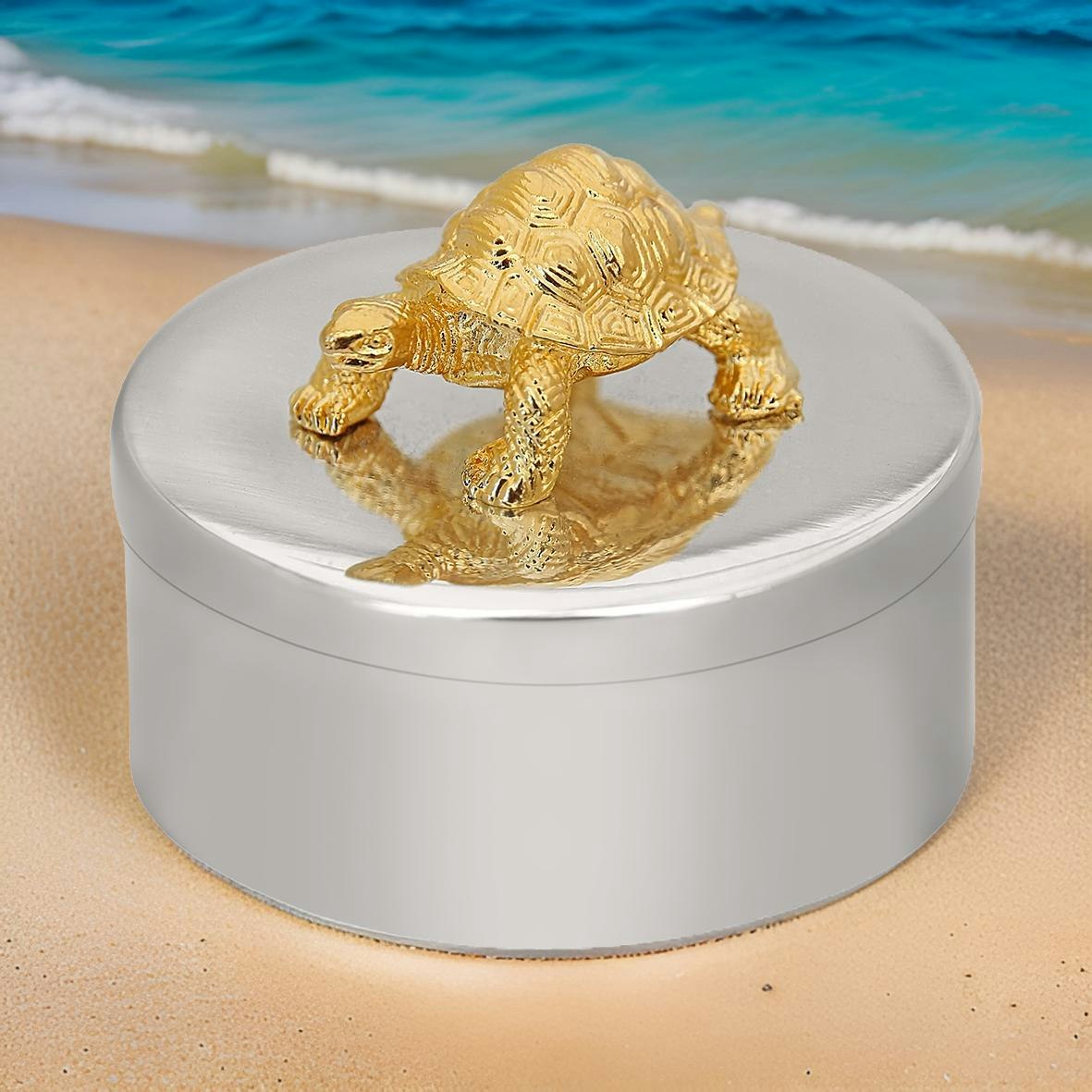 Ask i tenn, sköldpadda på locket, från Munka Tenn