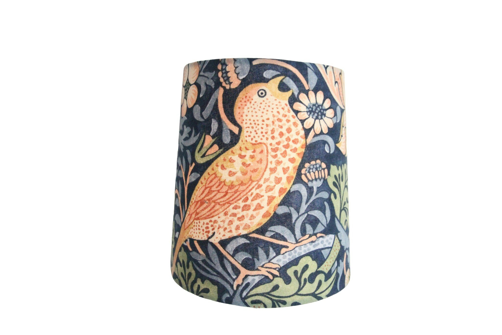Lampskärm med William Morris tyg i blått som passar till Munka Tenn lampor