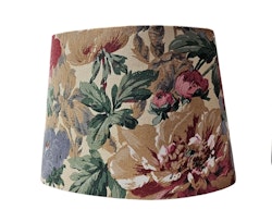 Lampskärm, oval med motiv av blommor och blad, som passar till Munka Tenns lampor