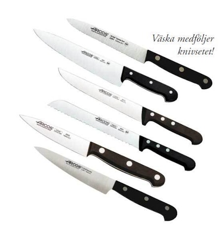 Knivset, spanska Arcos med 6 knivar