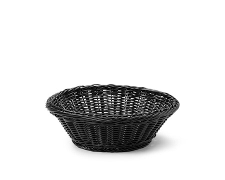 Bröd/Bestickkorg Svart PP plast rund D25, H8cm