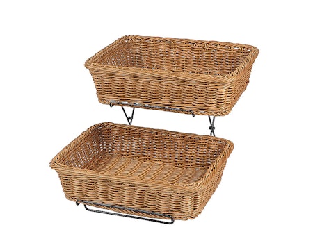 Bröd/Bestickkorg Brun 2 set med ställning, PP plast