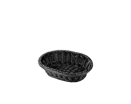 Bröd/Bestickkorg Svart PP Plast Oval 29,5x21,5xH7cm