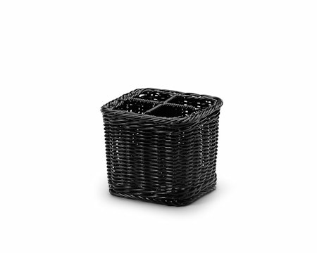 Bestickkorg 4-fack svart 16x16xH14cm