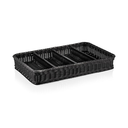 Bestickskorg i Svart PP plast Gn 1/1. H9cm