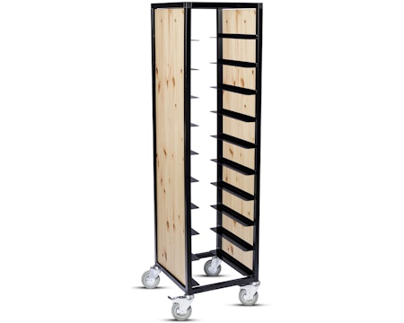 Brickvagn enkel, Bricka:330x430 mm(Lunch), svart, natur sida