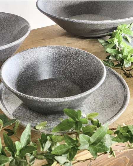 Granit Skål Svart Hazy, D20 cm