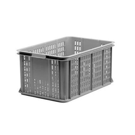 Förvaringsback 55Liter Grå, Stapelbar 600x400x285 mm Perf.