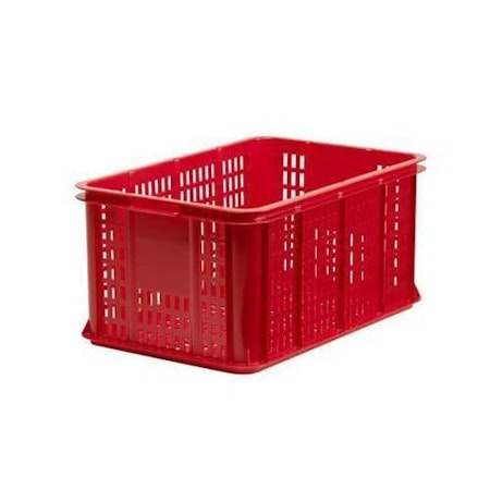 Förvaringsback 55Liter Röd, Stapelbar 600x400x285 mm Perf.