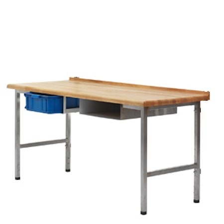 Bakbord, massiv bokskiva , Rostfri ben, 1500x600x40mm