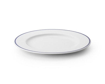 BASIC Assiett flat D17cm, Blue Line