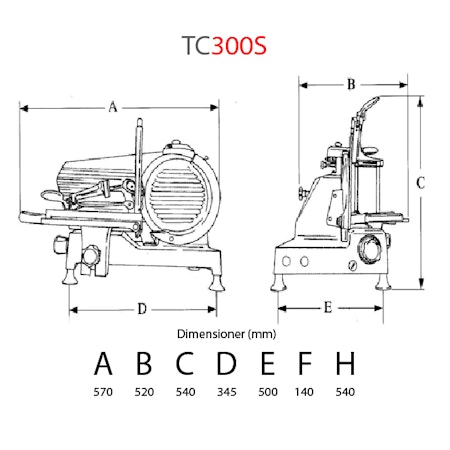 Skärmaskin TC 300 S, Rakställd - PRESIDENT