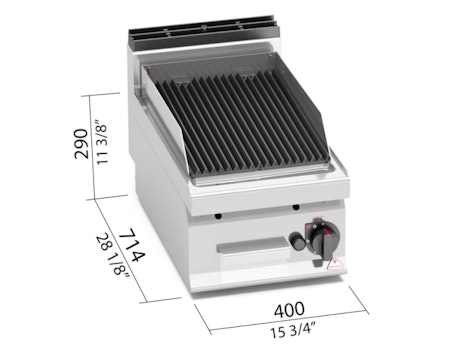 Gasgrill Lavastens 1 zon, 400x714x290 mm 7kW, BERTOS