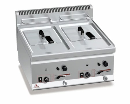 Fritös GAS 600x600 mm,8+8 liter-modell 600 plus, BERTOS