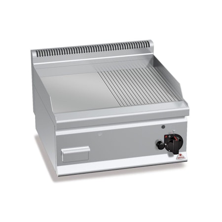Gas-stekbord Räfflad/Slät, 8kW 600x600 mm, BERTOS