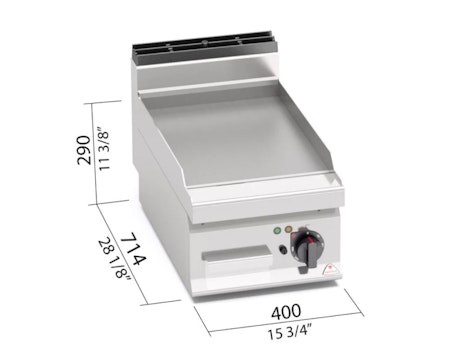 Stekbord Slät, 4,8kW 400x714 mm, BERTOS