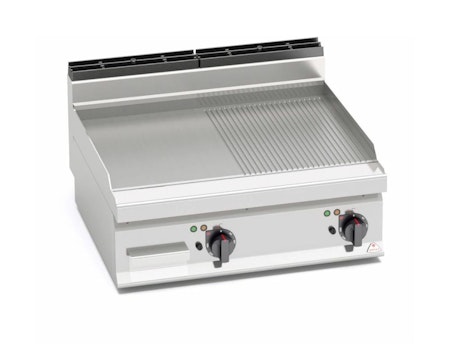 Stekbord Räfflad/Slät 9,6kW, 800x714 mm, BERTOS
