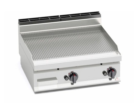 Gas-stekbord Räfflad 1,2kW, 800x714 mm, BERTOS