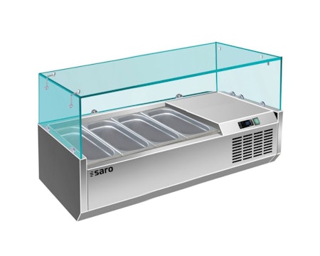 Kylränna 1200x395mm Med Glastopp,4x1/3 eller 3x1/3 GN+GN 1/2 VRX 1200/380, SARO