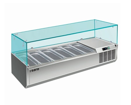 Kylränna 1400x395mm Med Glastopp,1/3+1/2 GN VRX 1400/380, SARO