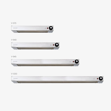 Värmelist utan belysning, Classic V-1250, B1250xD150xH60 mm, STAYHOT