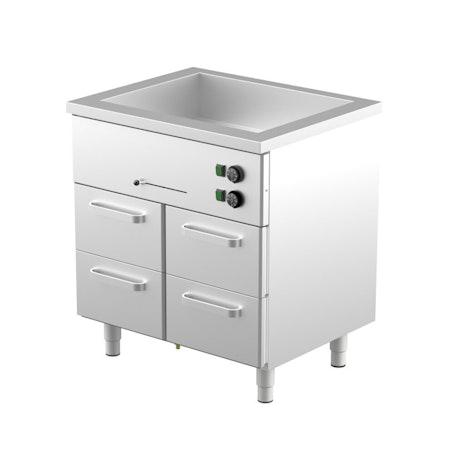 Värmeskåp med vattenbad 800x650x900mm (2xGN 1/1-150+4 skåp GN 1/1-150) KLH-804, COOLPART