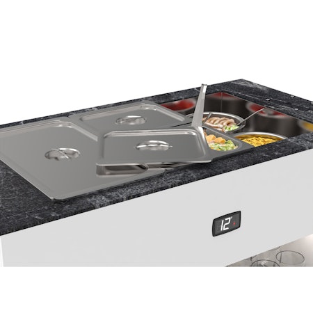 Buffestation Kall BUF150 Utan överhylla, 3xGN 1/1-150mm, 1300x700x875mm,SAYL